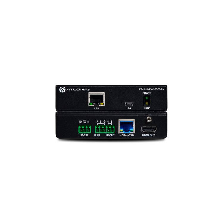 Atlona AT-UHD-EX-100CE-RX 4K/UHD HDMI Over 100 M HDBaseT Receiver with Ethernet, Control, and PoE