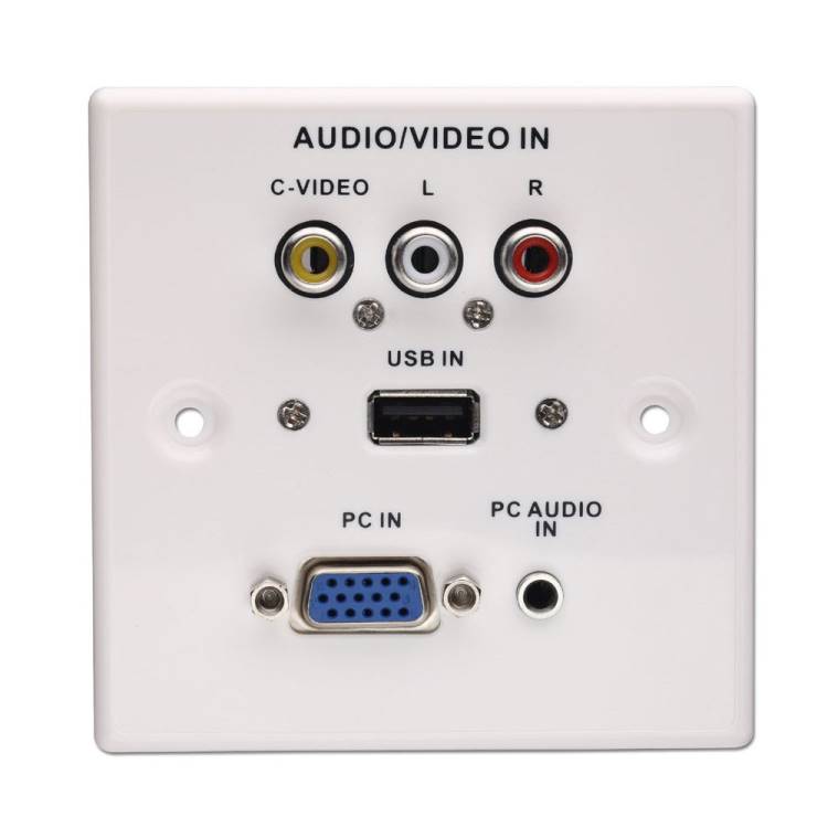 Multimedia Metal Faceplate VGA USB 3xPhono Stereo Jack ( 60222)